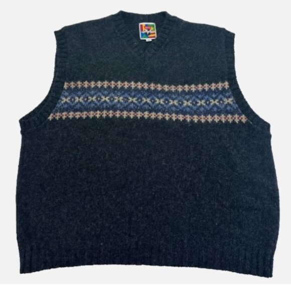 Levi's Vintage Wool Knit Vest Made in USA Men's Size XL Black New without tags - Picture 1 of 7